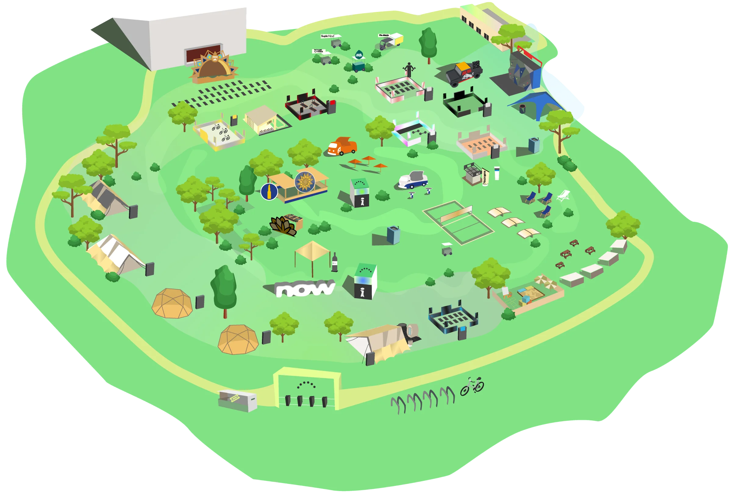 Mapa do NOW Festival no Parque Ibirapuera